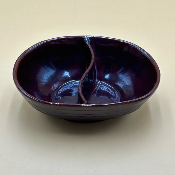 Vintage Marcrest daisy dot divided oval serving bowl, vegetable, thanksgiving - Picture 2 of 3